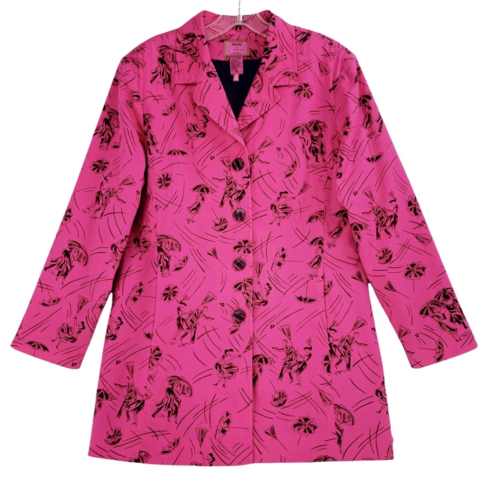 Bright Pink with Black Print Light Jacket